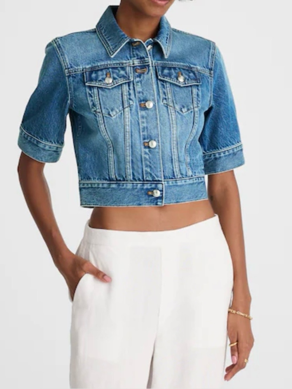 NWT Madewell Shrunken Denim Trucker Jacket - Large